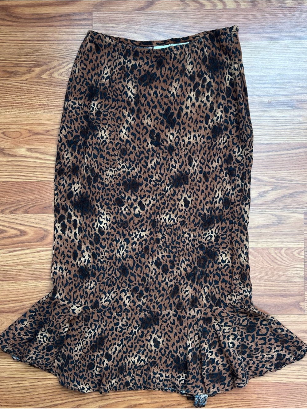 White Stag Leopard Print Midi Skirt in Brown and Black